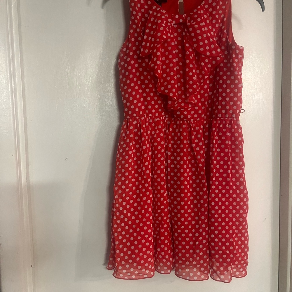 In*girl size 16 girl dress. Red with white dots.